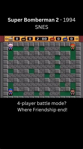 🎮 Get Ready to Explode with Super Bomberman 2 (1994)! 🎮 Travel back to 1994 and ignite your memories of Super Bomberman 2, the iconic multiplayer game that turned your living room into a hilarious, bomb-filled battleground! This game was all about explosive fun and friendly rivalry. 🕹️ Super Bomberman 2 Game Overview: Released only for the Super Nintendo (SNES), Super Bomberman 2 took the classic Bomberman formula and amplified the excitement. Developed by Hudson Soft, this sequel delivered a