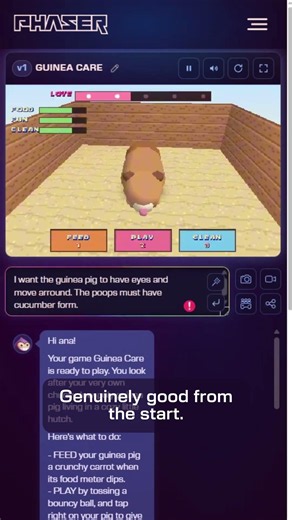 🐹 We Built a Real, Playable Game With One Prompt | Meet Phaser Game Agent ✨