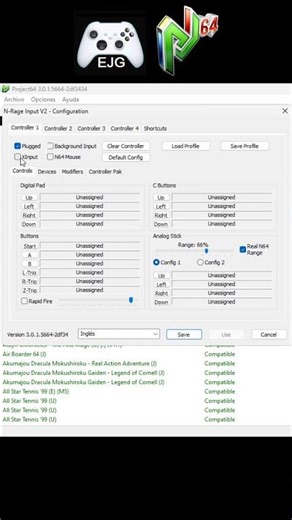 Juega con Tu mando de Xbox en Project64