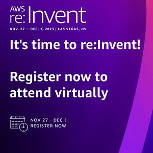 Next week is looking cloudy with a chance of awesome. ☁️💥🤖 Join us online for AWS re:Invent 2023 keynotes & Innovation Talks. Not only will you be able to watch the livestream from anywhere, we’ll also let you know as soon as the content is available on-demand. Register now. ➡️ https://go.aws/49jUn7U | Amazon Web Services