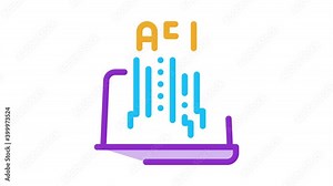 front end api Icon Animation. color front end api animated icon on white background