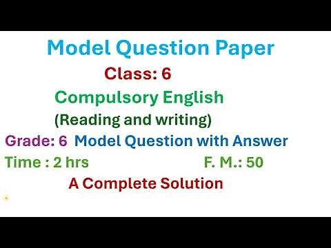Class 6 English model question with answer/grade 6 English/model question paper/solved