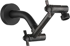 Shower Arm Extension, Solid Brass Shower Extender with Lock Joints, Lower or Raise Rain or Handheld Shower Head to Your Height & Angle (5 Inch, Oil Rubbed Bronze)