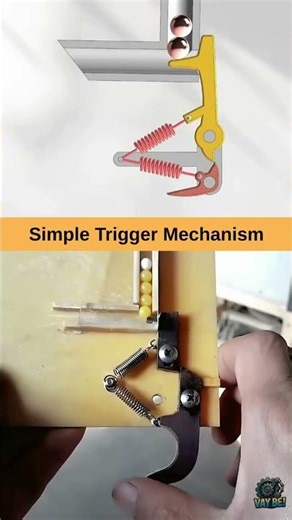 How a Simple Trigger Mechanism Works 🔫⚙️ (Mechanical Magic) #Shorts