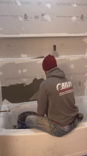 How to install 12x24 tiles on a concrete slap, using a 1/3 stagger. #tile #tiledesign #work #diy #construction #bathroom #shower #tileshower #niche #tools #carpentry #homeimprovement #homerenovation #tutorials #tutorial #hardwork #tips #tipsandtricks #remodel #demo #rileyhomeremodel | Seth Riley