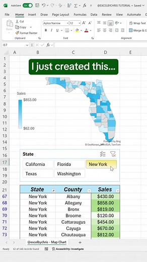 How to Create a Maps Chart in Excel
