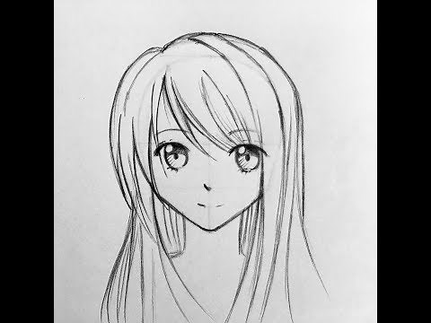How to draw anime girl for beginners without circle (easiest way)