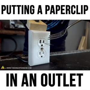 374K views · 1.1K reactions | In today's video we're going to find out what happens when you stick a paperclip and other utensils in an outlet, and why you shouldn't do it. | The King of Random | Facebook
