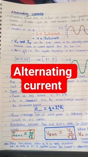 alternating current 9702 A-level Physics CIE