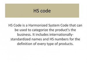 HS code - HS Code List - HS Code Classification - SlideServe