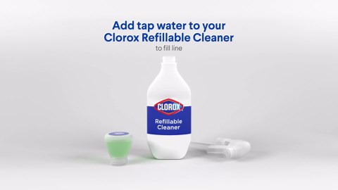 Clorox Multi-Purpose Spray Starter Kit 3x1.125fo, Household Essentials, Concentrated Refill + 20fo Spray Bottle