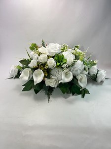 Artificial White Silk Casket Spray Coffin Topper Funeral Flowers Memorial Flowers- Claire De Fleurs - Etsy