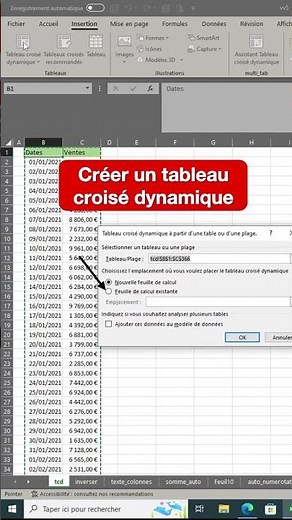 Créer un tableau croisé dynamique en 10 secondes