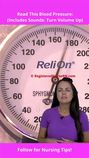 Nursing Blood Pressure Challenge with Sounds: What is this Manual Blood Pressure Reading? Nursing school clinical skills checkoffs require you to take a manual blood pressure. Listen for the Korotkoff sounds. #bloodpressurecheck #nurse #nursesoftiktok #nursing #nursingschool