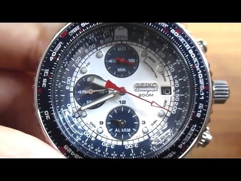 How to set Seiko SNA413 / 7T62 Flightmaster Panda セイコー クロノグラフ