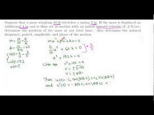 Diff Eqn: Mass Spring Problem example