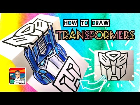 How to Draw Transformers -optimus prime 😍 FOLDING SURPRISE 😍 变形金刚创意画