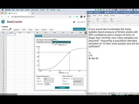 Estimating Sample Size in StatCrunch