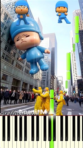 Pocoyo Vad Boyz - One Turn Too High, Head Hits the Building! Piano Tutorial