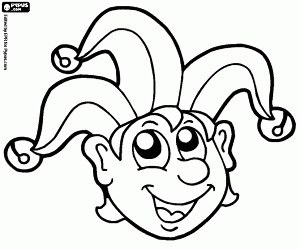 Jester's smiley face coloring page printable game