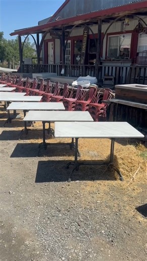 1.5K views · 5 comments | PRICE DROP! These beautiful reclaimed marble tables are now on sale! For $400 you can get a table with a set of 4 chairs. Come on down and get em before they're gone! | Heritage Salvage | Facebook