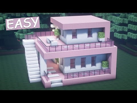 minecraft : Building a gorgeous pink house in Minecraft, with two floors🌸! GamePlay