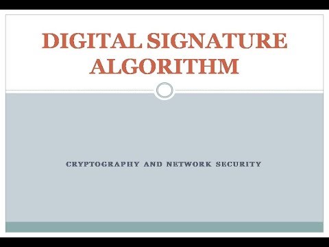 DIGITAL SIGNATURE ALGORITHM | RSA