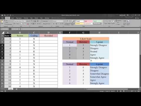 Reverse Coding a Likert Scale in Excel