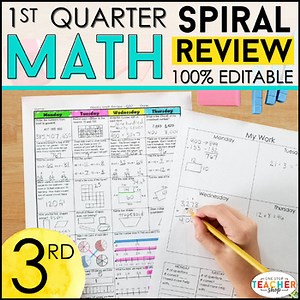 3rd Grade Math Review & Quizzes | Homework or Morning Work | 1st QUARTER