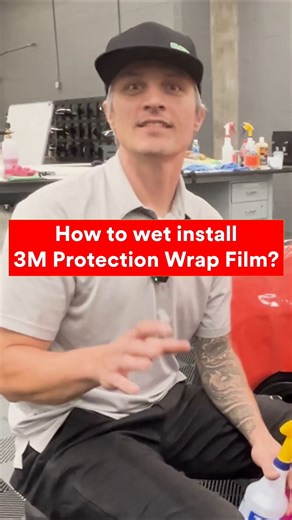 25K views · 274 reactions | How do you wet-install 3M™ Protection Wrap Film? 3M Authorized Trainer Logan is here to guide you step-by-step through the newest wet install method. From mixing up the perfect solution to getting that ideal float and anchor, we’ve got you covered. Tune in, ask your questions below, and let 3M Films help you master the technique! Want to level up your wrap game, learn more about 3M Training classes here: https://s.3m.com/roks42t3 | 3M Films | Facebook