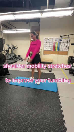 Here’s some great shoulder stretches to help cheerleaders improve their tumbling! #tumblingtips #cheerleadingtips #shoulderstretches #tumbling #jumps #cheerleading #cheer