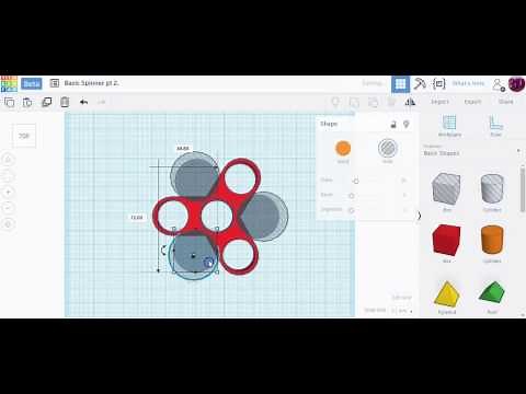 Tinkercad 3D Design Basic Fidget Spinner 2