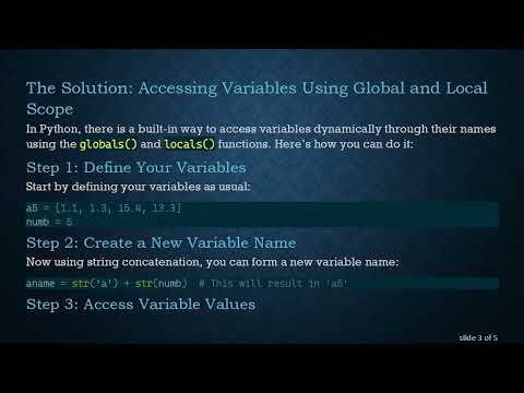 How to Dynamically Access Variables in Python Using String Names