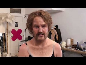 Beautiful woman into prosthetics man makeup Part 4