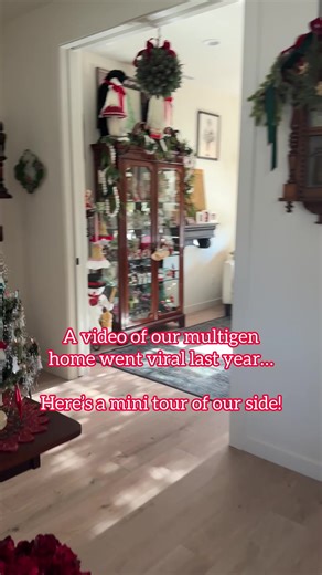Per your request, here’s a little mini our side of our multigenerational home! We are connected by a long hallway and a door that locks from both sides. We love living in a multigenerational home and I’m happy to answer any questions you might have! (I didn’t share our extra bedrooms, laundry, pantry, office, etc for privacy reasons, but we have those too 😜) . . . #homedecor #christmasdecor #multigenerationalliving #multigenerational #dreamhome