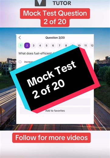 Mock Driving Theory Test Question on Fuel Efficiency