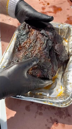 Nine hour low and slow pork shoulder smoked on an offset smoker #bbq #porkbutt #food