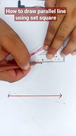 How to draw parallel line through a point using set square
