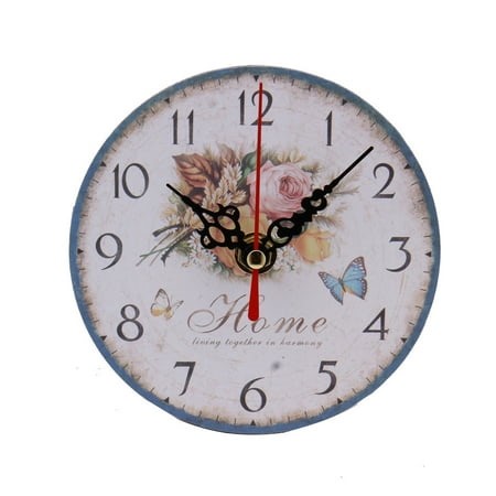 DPTALR Vintage Style Antique Wood Wall Clock for Home Kitchen Office - Walmart.ca