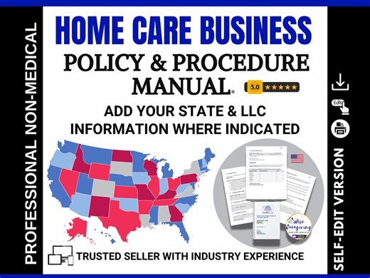 Home Care Policy & Procedure Manual | Editable Non-medical Agency Policies | MS Word Template (USA) - Etsy