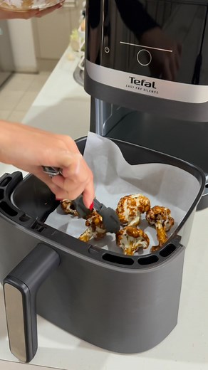 AIR FRYER TERIYAKI CAULIFLOWER BITES recipe in the first comment #TefalEasyFrySilence #Ad | Cook Vegetarian