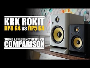 KRK Rokit 8 RP8G4 vs KRK Rokit 5 RP5G4 || Sound & Frequency Response Comparison