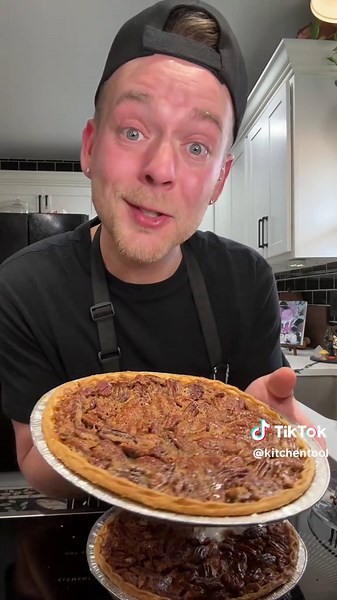 This Pecan Pie Recipe is perfectly baked #homemade #pecan #pie #pecanpie #easyrecipe Pecan Pie 2 C. Pecans 3 Eggs 2/3 C. Sugar Pinch of Salt 1 C. Dark Corn Syrup 1 tsp. Vanilla 1/3 C. Butter (melted) Pie Crust (2 traditional or 1 DD.) Mix together eggs, sugar, salt, corn syrup, vanilla, and butter til smooth. Add 1 cup of pecans to each pie crust; pour filling over pecans. Bake at 350°F for 45 minutes (for DD bake for 55-60mins). Remove from oven and cool. Chill for a few hours before serving pe