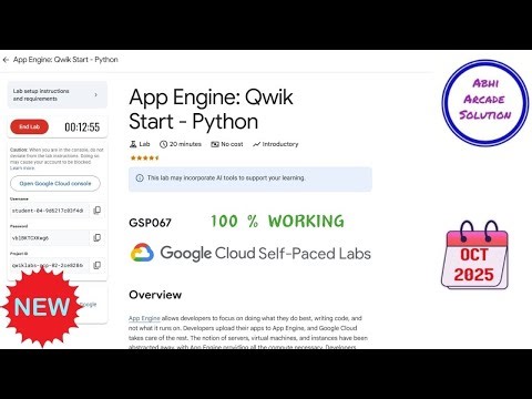 App Engine: Qwik Start - Python || OCT 2025 || #GSP067 #qwiklabs #qwiklabsarcade2025