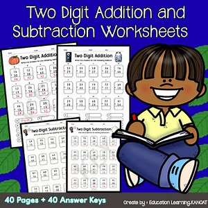 Two Digit Addition and Subtraction Worksheets Math Practice for Grade 2
