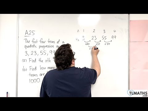 GCSE Maths: A25h-08 Quadratic Sequences: nth term Problem
