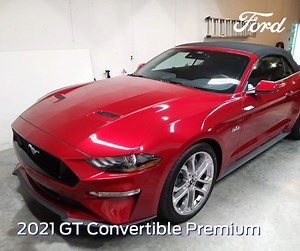 We can’t take our eyes off this red-hot 🔥 pony! Ready and rearing for the streets, featuring a Rapid Red exterior plus an all black interior, this 2021 Ford Mustang GT Premium Convertible is 💯 perfect. Thanks for sharing with us, John Latham! Join the #Ford family: https://bit.ly/2JByOUT. | Midwest Ford Dealers