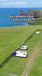 Can you believe this place is only £5 a night.It’s an amazing price, and we never thought we’d find somewhere THIS cheap in Cornwall!This is Bossiney Cove Car Park in Tintagel and it’s open for self contained vehicles to stay overnight for just £5. There are no facilities, but with this view £5 is a bargain.Interestingly whilst you’re here you look out at the Caravan and Motorhome club site which charges £39 to stay the night. Yeah that may have facilities, but I know which one I’d pick. Bossine
