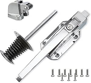 Walk in Cooler Door Closer Freezer latches Commercial Handle,Push to Open Door Latch Solid Metal Interior Release Handle Offset -1/8 in to 1/4 in Flush (Base Height 1.8inch)