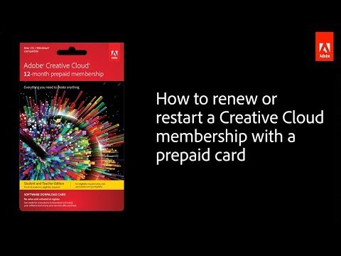 How to renew or restart an Adobe Creative Cloud membership with a prepaid card